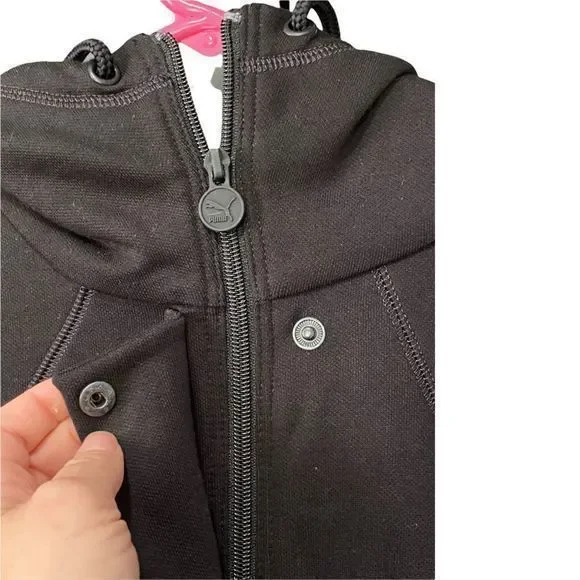 Puma Men's Black/gray Puma Zip Up Hoodie‎ Size large